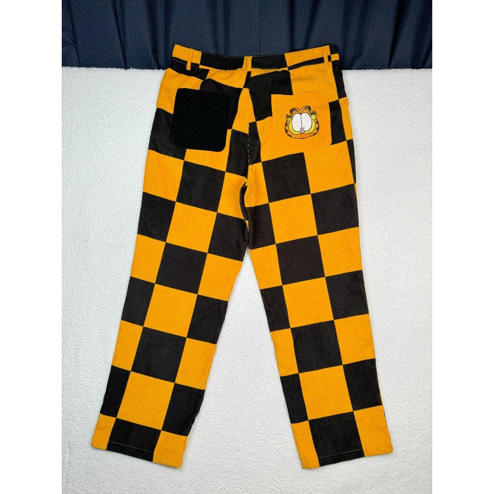 Dumbgood Garfield Corduroy Pants Womens Large Fits 34x30 - Checkered - READ - Picture 1 of 16